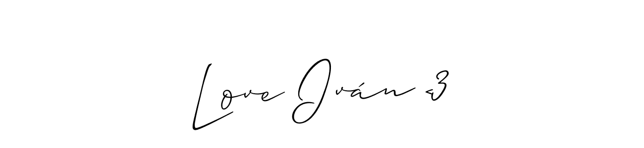 Use a signature maker to create a handwritten signature online. With this signature software, you can design (Allison_Script) your own signature for name Love Iván <3. Love Iván <3 signature style 2 images and pictures png