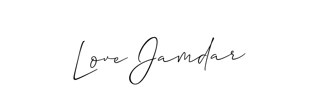 Love Jamdar stylish signature style. Best Handwritten Sign (Allison_Script) for my name. Handwritten Signature Collection Ideas for my name Love Jamdar. Love Jamdar signature style 2 images and pictures png