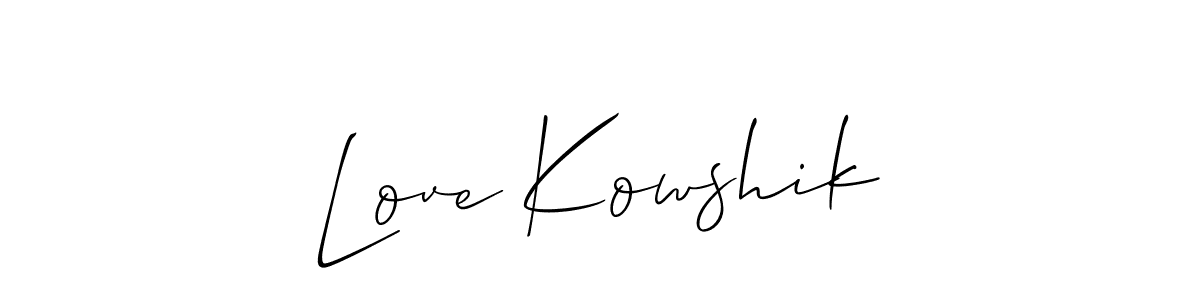 Use a signature maker to create a handwritten signature online. With this signature software, you can design (Allison_Script) your own signature for name Love Kowshik. Love Kowshik signature style 2 images and pictures png