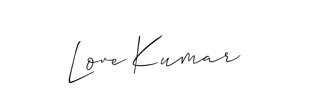 Also we have Love Kumar name is the best signature style. Create professional handwritten signature collection using Allison_Script autograph style. Love Kumar signature style 2 images and pictures png
