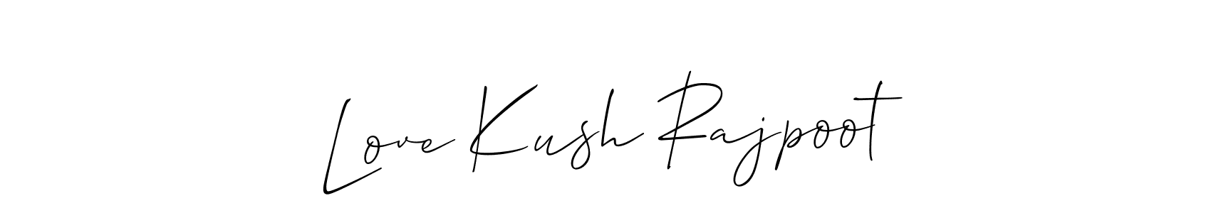 How to make Love Kush Rajpoot name signature. Use Allison_Script style for creating short signs online. This is the latest handwritten sign. Love Kush Rajpoot signature style 2 images and pictures png
