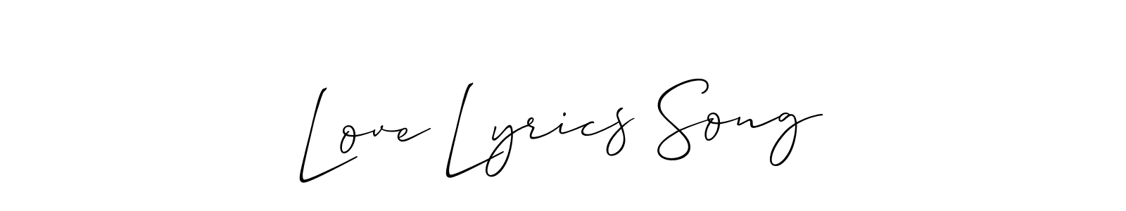 How to Draw Love Lyrics Song signature style? Allison_Script is a latest design signature styles for name Love Lyrics Song. Love Lyrics Song signature style 2 images and pictures png