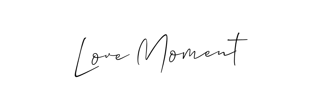 Also we have Love Moment name is the best signature style. Create professional handwritten signature collection using Allison_Script autograph style. Love Moment signature style 2 images and pictures png