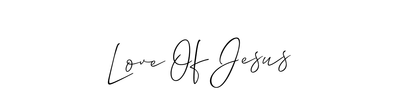 The best way (Allison_Script) to make a short signature is to pick only two or three words in your name. The name Love Of Jesus include a total of six letters. For converting this name. Love Of Jesus signature style 2 images and pictures png