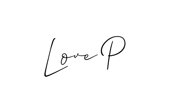 Love P stylish signature style. Best Handwritten Sign (Allison_Script) for my name. Handwritten Signature Collection Ideas for my name Love P. Love P signature style 2 images and pictures png