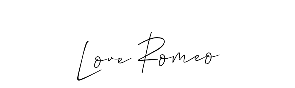 How to make Love Romeo signature? Allison_Script is a professional autograph style. Create handwritten signature for Love Romeo name. Love Romeo signature style 2 images and pictures png