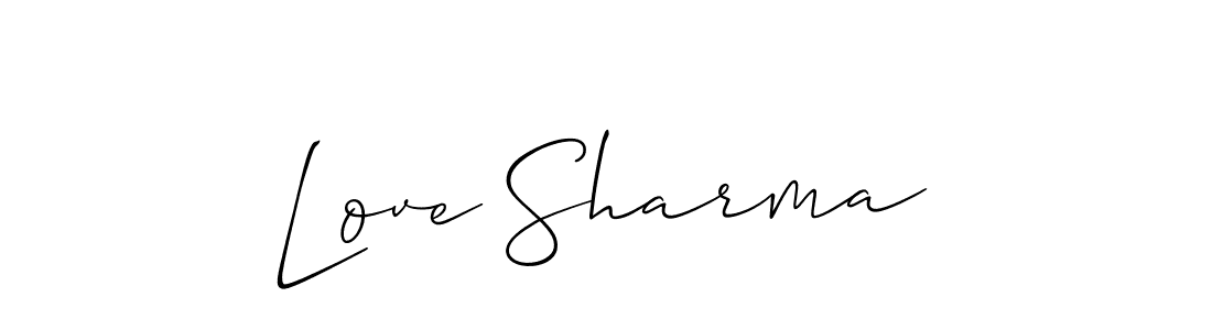 Also You can easily find your signature by using the search form. We will create Love Sharma name handwritten signature images for you free of cost using Allison_Script sign style. Love Sharma signature style 2 images and pictures png