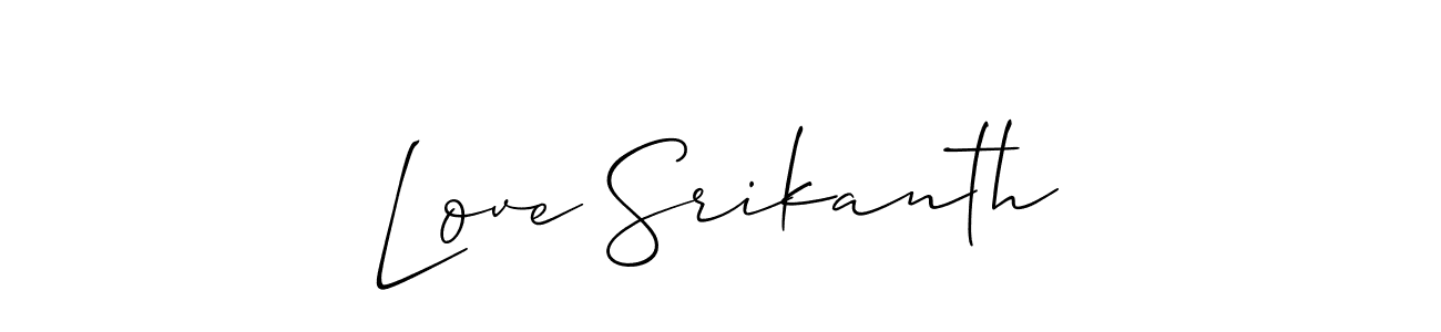 How to make Love Srikanth signature? Allison_Script is a professional autograph style. Create handwritten signature for Love Srikanth name. Love Srikanth signature style 2 images and pictures png