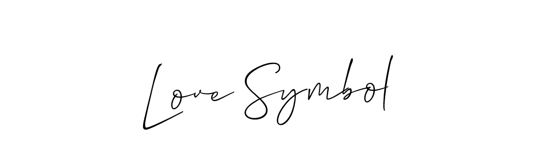 How to make Love Symbol signature? Allison_Script is a professional autograph style. Create handwritten signature for Love Symbol name. Love Symbol signature style 2 images and pictures png