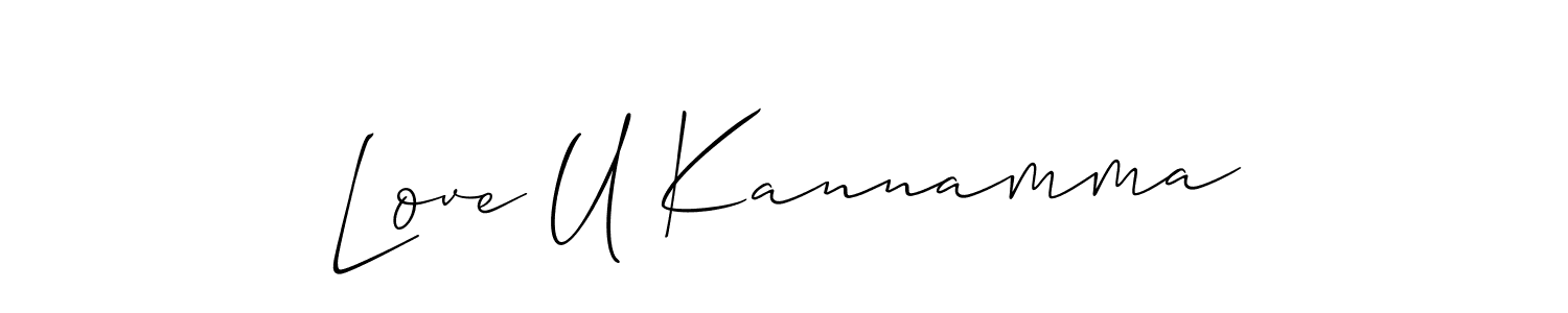 How to Draw Love U Kannamma signature style? Allison_Script is a latest design signature styles for name Love U Kannamma. Love U Kannamma signature style 2 images and pictures png