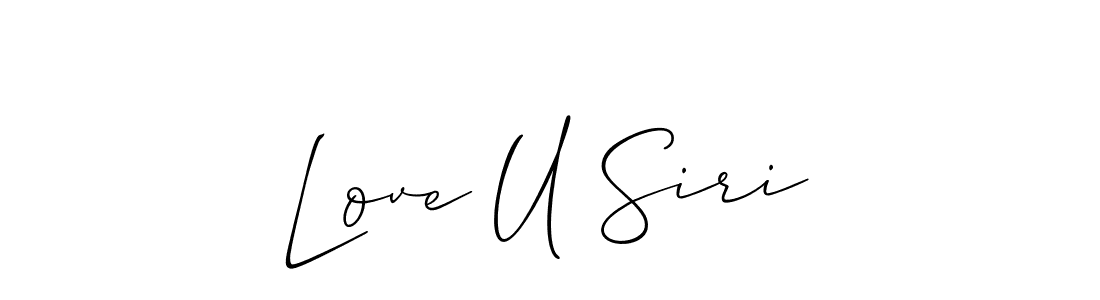 Allison_Script is a professional signature style that is perfect for those who want to add a touch of class to their signature. It is also a great choice for those who want to make their signature more unique. Get Love U Siri name to fancy signature for free. Love U Siri signature style 2 images and pictures png