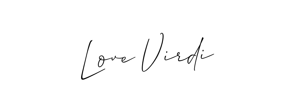 Also we have Love Virdi name is the best signature style. Create professional handwritten signature collection using Allison_Script autograph style. Love Virdi signature style 2 images and pictures png