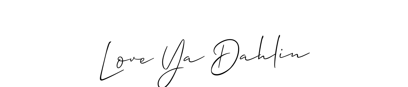 Best and Professional Signature Style for Love Ya Dahlin. Allison_Script Best Signature Style Collection. Love Ya Dahlin signature style 2 images and pictures png