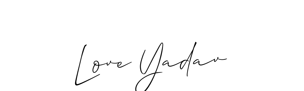 It looks lik you need a new signature style for name Love Yadav. Design unique handwritten (Allison_Script) signature with our free signature maker in just a few clicks. Love Yadav signature style 2 images and pictures png