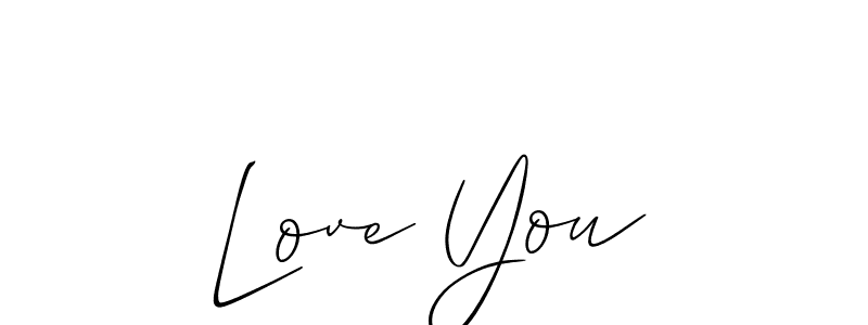 Design your own signature with our free online signature maker. With this signature software, you can create a handwritten (Allison_Script) signature for name Love You. Love You signature style 2 images and pictures png