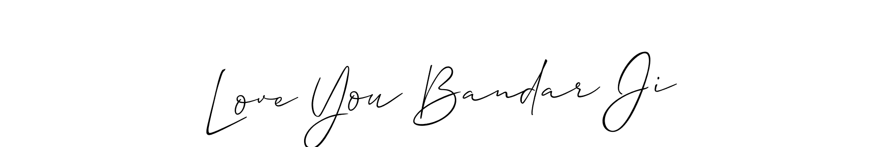 if you are searching for the best signature style for your name Love You Bandar Ji. so please give up your signature search. here we have designed multiple signature styles  using Allison_Script. Love You Bandar Ji signature style 2 images and pictures png