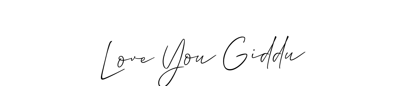 How to make Love You Giddu name signature. Use Allison_Script style for creating short signs online. This is the latest handwritten sign. Love You Giddu signature style 2 images and pictures png