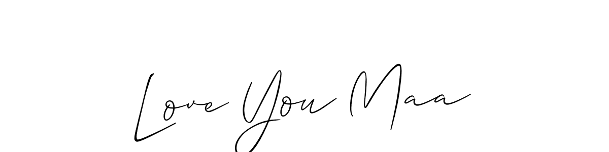 How to make Love You Maa name signature. Use Allison_Script style for creating short signs online. This is the latest handwritten sign. Love You Maa signature style 2 images and pictures png