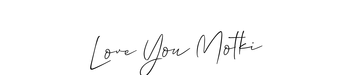 How to Draw Love You Motki signature style? Allison_Script is a latest design signature styles for name Love You Motki. Love You Motki signature style 2 images and pictures png