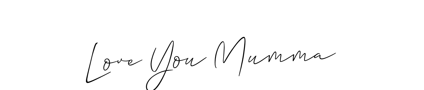 Create a beautiful signature design for name Love You Mumma. With this signature (Allison_Script) fonts, you can make a handwritten signature for free. Love You Mumma signature style 2 images and pictures png