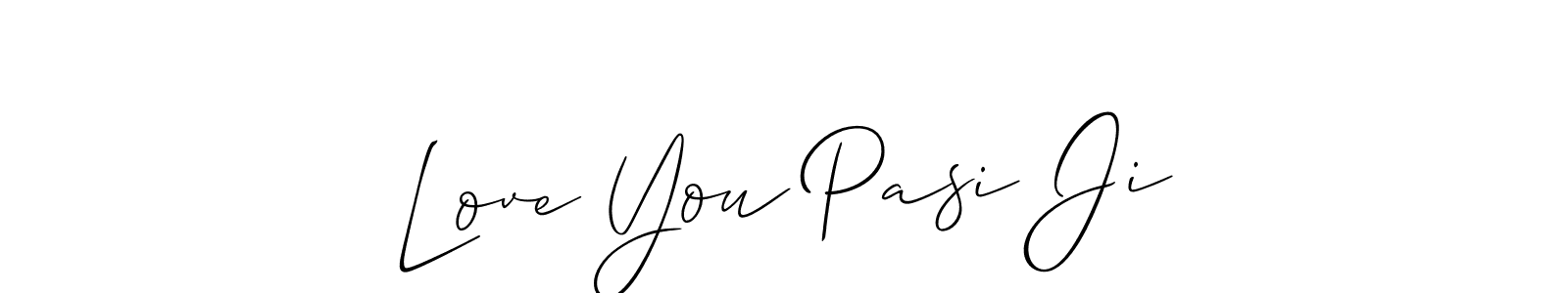 Allison_Script is a professional signature style that is perfect for those who want to add a touch of class to their signature. It is also a great choice for those who want to make their signature more unique. Get Love You Pasi Ji name to fancy signature for free. Love You Pasi Ji signature style 2 images and pictures png