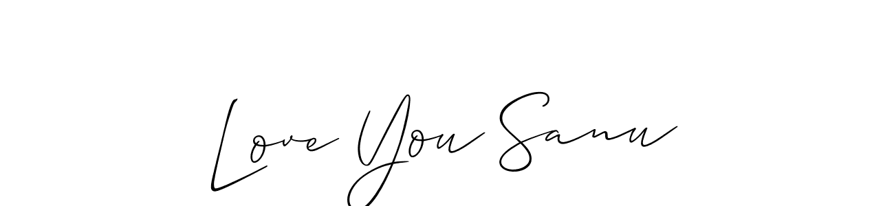 if you are searching for the best signature style for your name Love You Sanu. so please give up your signature search. here we have designed multiple signature styles  using Allison_Script. Love You Sanu signature style 2 images and pictures png