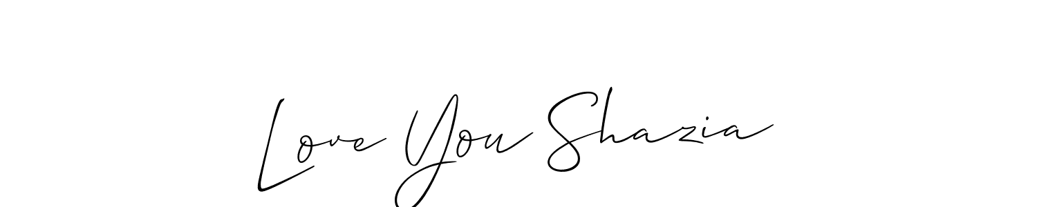 Allison_Script is a professional signature style that is perfect for those who want to add a touch of class to their signature. It is also a great choice for those who want to make their signature more unique. Get Love You Shazia name to fancy signature for free. Love You Shazia signature style 2 images and pictures png