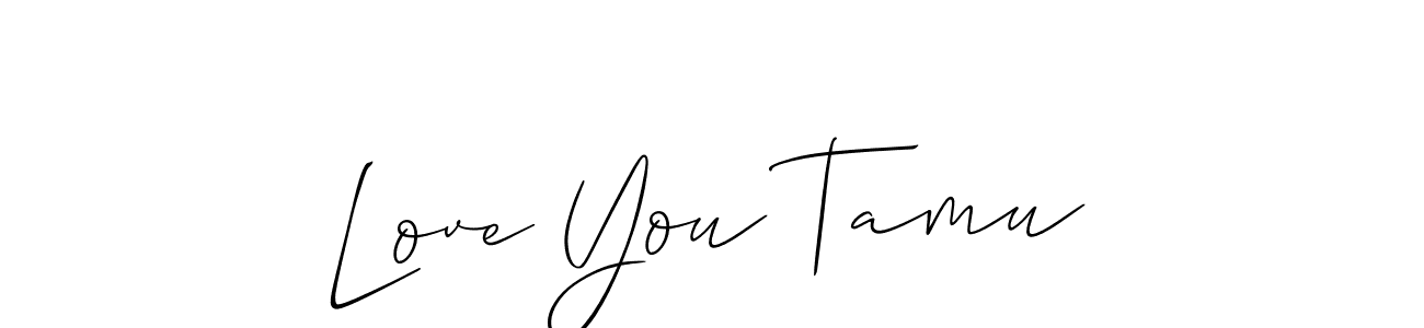 How to Draw Love You Tamu signature style? Allison_Script is a latest design signature styles for name Love You Tamu. Love You Tamu signature style 2 images and pictures png