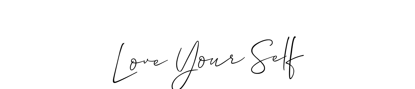 Make a short Love Your Self signature style. Manage your documents anywhere anytime using Allison_Script. Create and add eSignatures, submit forms, share and send files easily. Love Your Self signature style 2 images and pictures png