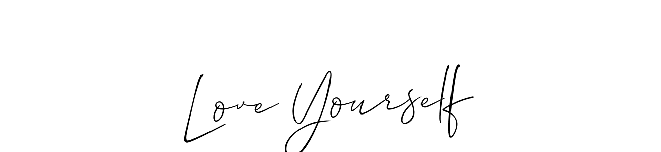 You should practise on your own different ways (Allison_Script) to write your name (Love Yourself) in signature. don't let someone else do it for you. Love Yourself signature style 2 images and pictures png