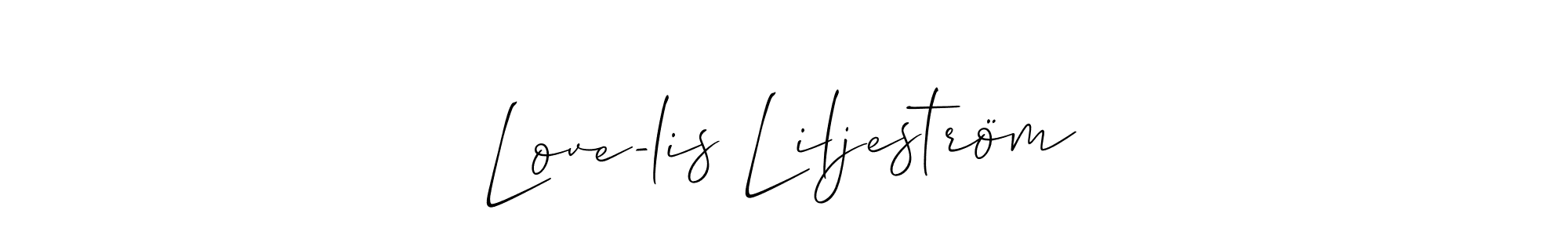 How to make Love-lis Liljeström name signature. Use Allison_Script style for creating short signs online. This is the latest handwritten sign. Love-lis Liljeström signature style 2 images and pictures png