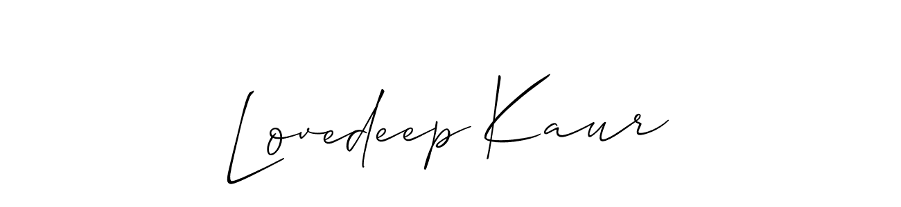 How to Draw Lovedeep Kaur signature style? Allison_Script is a latest design signature styles for name Lovedeep Kaur. Lovedeep Kaur signature style 2 images and pictures png