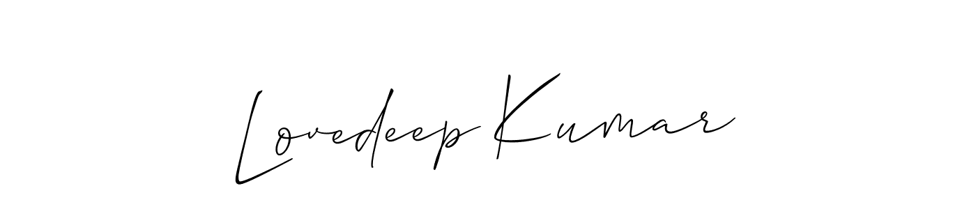 How to Draw Lovedeep Kumar signature style? Allison_Script is a latest design signature styles for name Lovedeep Kumar. Lovedeep Kumar signature style 2 images and pictures png