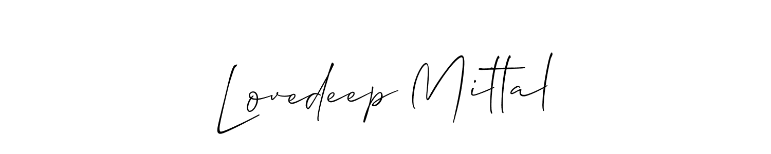 Make a beautiful signature design for name Lovedeep Mittal. With this signature (Allison_Script) style, you can create a handwritten signature for free. Lovedeep Mittal signature style 2 images and pictures png