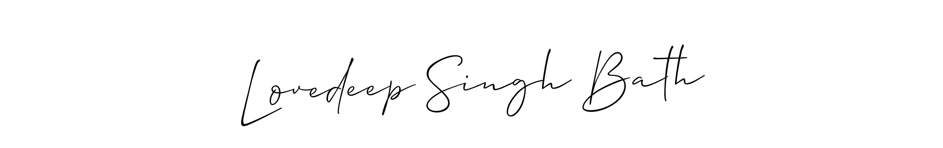 How to Draw Lovedeep Singh Bath signature style? Allison_Script is a latest design signature styles for name Lovedeep Singh Bath. Lovedeep Singh Bath signature style 2 images and pictures png