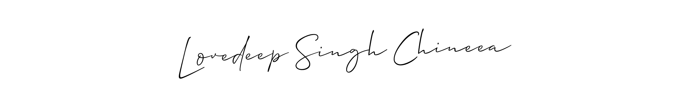 How to make Lovedeep Singh Chineea name signature. Use Allison_Script style for creating short signs online. This is the latest handwritten sign. Lovedeep Singh Chineea signature style 2 images and pictures png