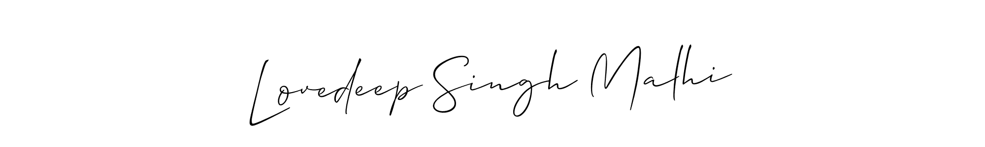 Allison_Script is a professional signature style that is perfect for those who want to add a touch of class to their signature. It is also a great choice for those who want to make their signature more unique. Get Lovedeep Singh Malhi name to fancy signature for free. Lovedeep Singh Malhi signature style 2 images and pictures png