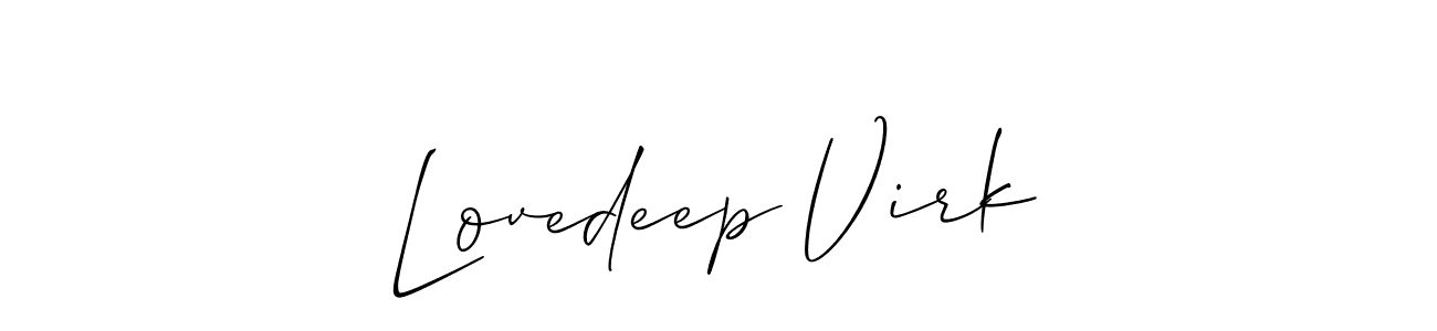 Use a signature maker to create a handwritten signature online. With this signature software, you can design (Allison_Script) your own signature for name Lovedeep Virk. Lovedeep Virk signature style 2 images and pictures png