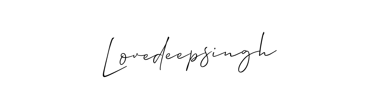 if you are searching for the best signature style for your name Lovedeepsingh. so please give up your signature search. here we have designed multiple signature styles  using Allison_Script. Lovedeepsingh signature style 2 images and pictures png
