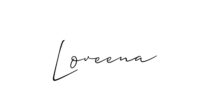 How to make Loveena signature? Allison_Script is a professional autograph style. Create handwritten signature for Loveena name. Loveena signature style 2 images and pictures png