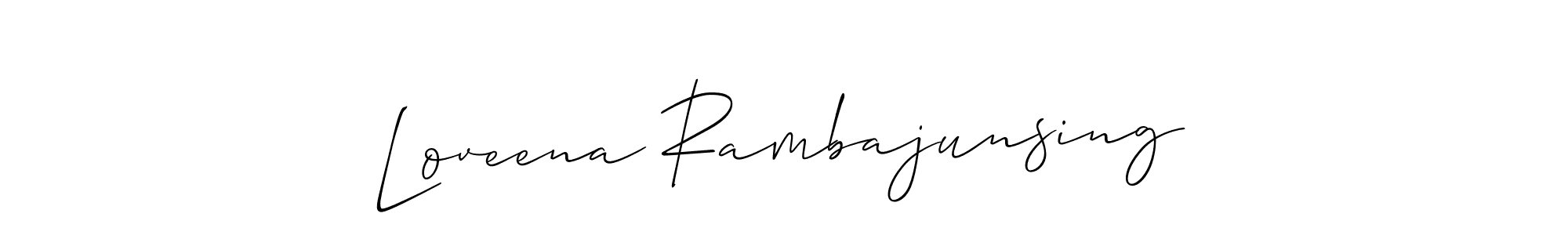 How to make Loveena Rambajunsing signature? Allison_Script is a professional autograph style. Create handwritten signature for Loveena Rambajunsing name. Loveena Rambajunsing signature style 2 images and pictures png