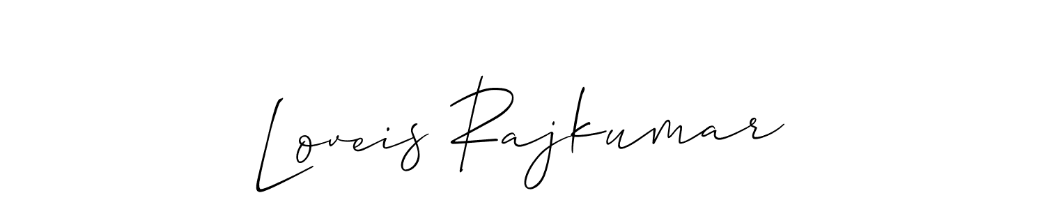 Design your own signature with our free online signature maker. With this signature software, you can create a handwritten (Allison_Script) signature for name Loveis Rajkumar. Loveis Rajkumar signature style 2 images and pictures png