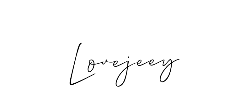 Make a beautiful signature design for name Lovejeey. With this signature (Allison_Script) style, you can create a handwritten signature for free. Lovejeey signature style 2 images and pictures png