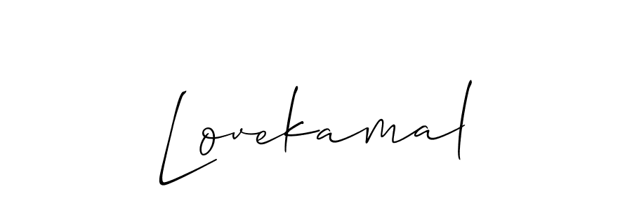 Also we have Lovekamal name is the best signature style. Create professional handwritten signature collection using Allison_Script autograph style. Lovekamal signature style 2 images and pictures png