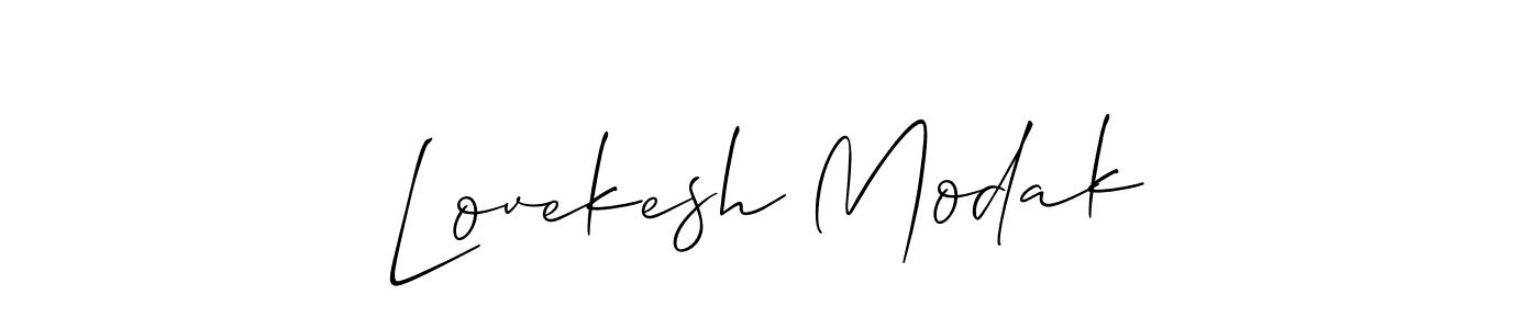 How to make Lovekesh Modak name signature. Use Allison_Script style for creating short signs online. This is the latest handwritten sign. Lovekesh Modak signature style 2 images and pictures png