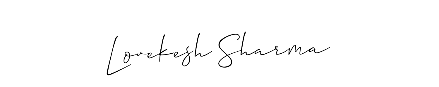 Make a beautiful signature design for name Lovekesh Sharma. With this signature (Allison_Script) style, you can create a handwritten signature for free. Lovekesh Sharma signature style 2 images and pictures png