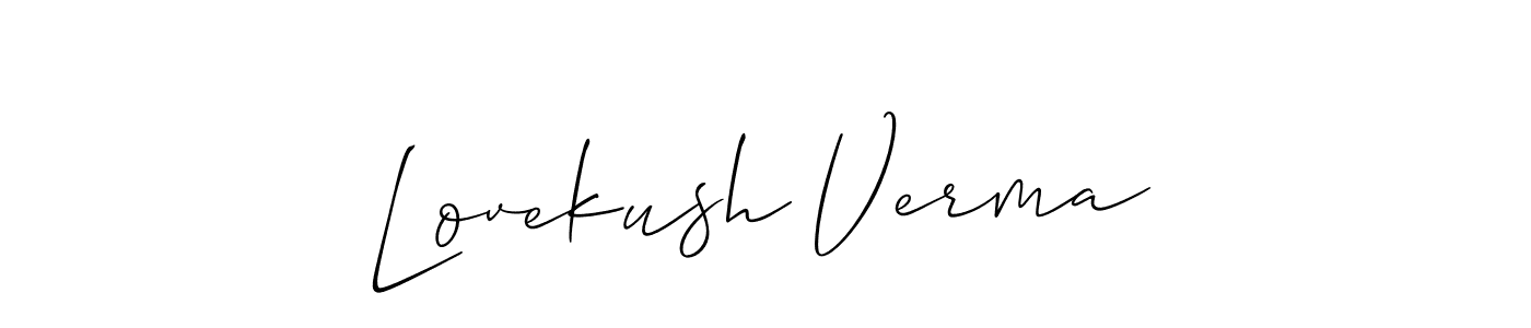 Create a beautiful signature design for name Lovekush Verma. With this signature (Allison_Script) fonts, you can make a handwritten signature for free. Lovekush Verma signature style 2 images and pictures png