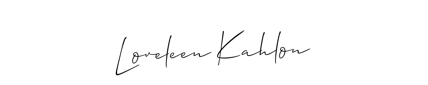 Design your own signature with our free online signature maker. With this signature software, you can create a handwritten (Allison_Script) signature for name Loveleen Kahlon. Loveleen Kahlon signature style 2 images and pictures png