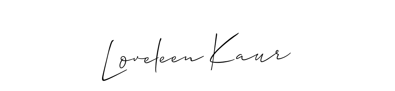 Make a beautiful signature design for name Loveleen Kaur. With this signature (Allison_Script) style, you can create a handwritten signature for free. Loveleen Kaur signature style 2 images and pictures png