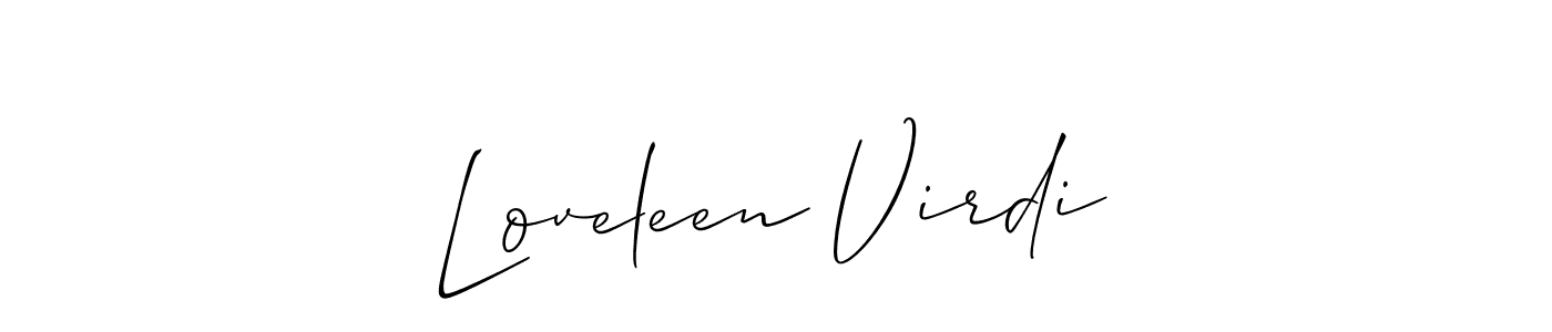 Design your own signature with our free online signature maker. With this signature software, you can create a handwritten (Allison_Script) signature for name Loveleen Virdi. Loveleen Virdi signature style 2 images and pictures png